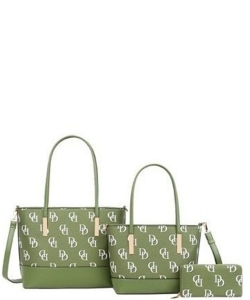 3-in-1 CLASSIC Monogram D Set of 2 TOTES & Wallet DD8557S OLIVE